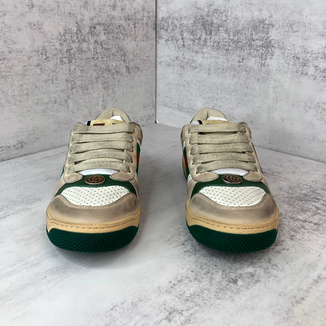 Gucci Screener "Distressed Beige-Green-White"