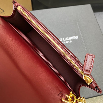 Saint Laurent Cassandre Envelope Chain Wallet in Patent Leather