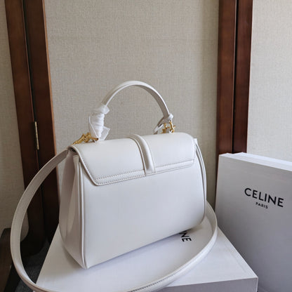 Celine Small 16 Bag in Natural Calfskin "White"