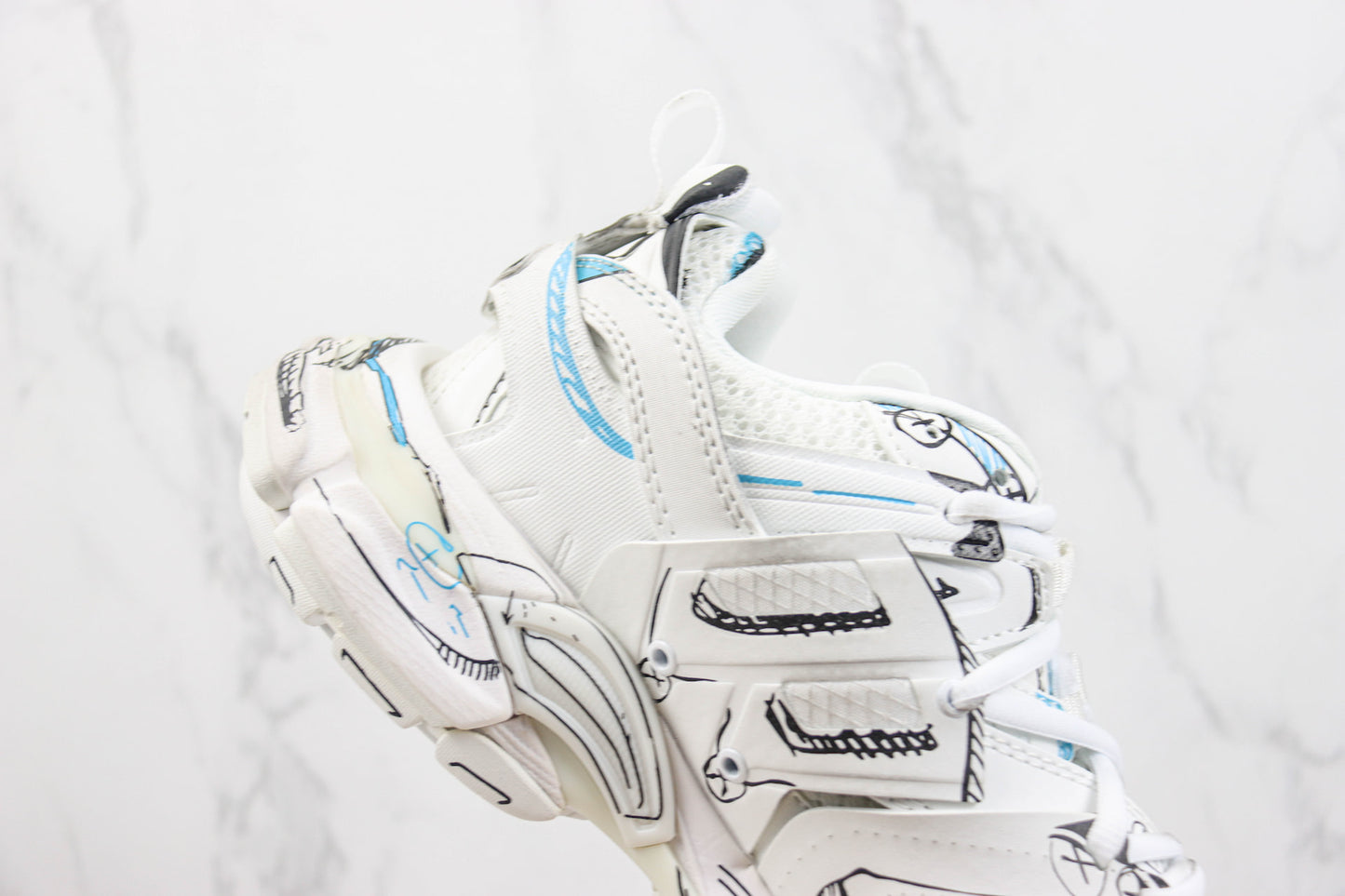 Balenciaga Track "White-Blue Graffiti"