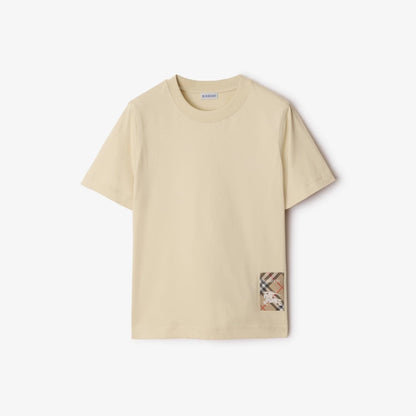 Burberry Check Label Cotton T-Shirt "Nutmeg"