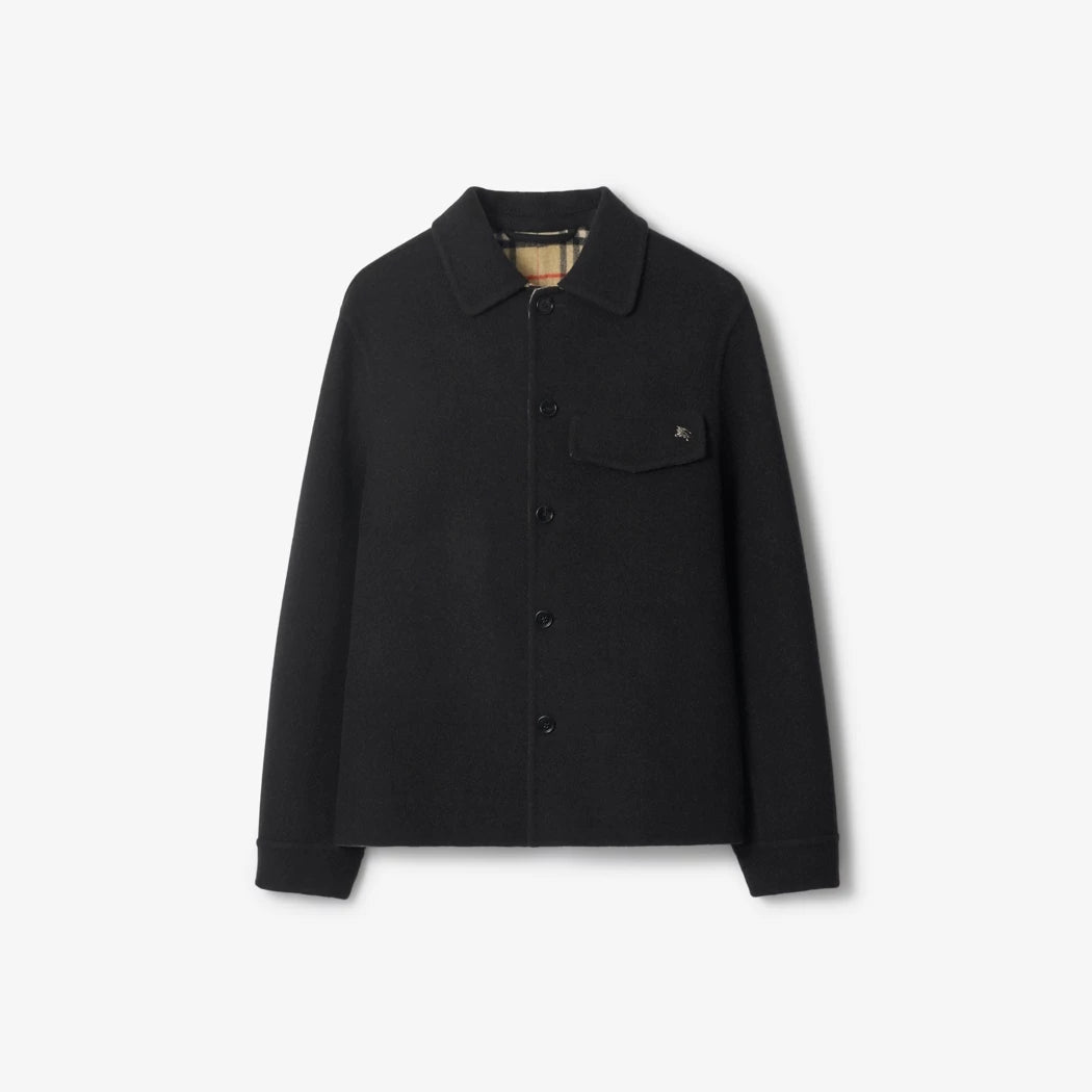 Burberry Wool Overshirt "Black-Sand Beige"