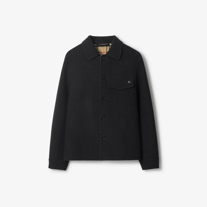Burberry Wool Overshirt "Black-Sand Beige"