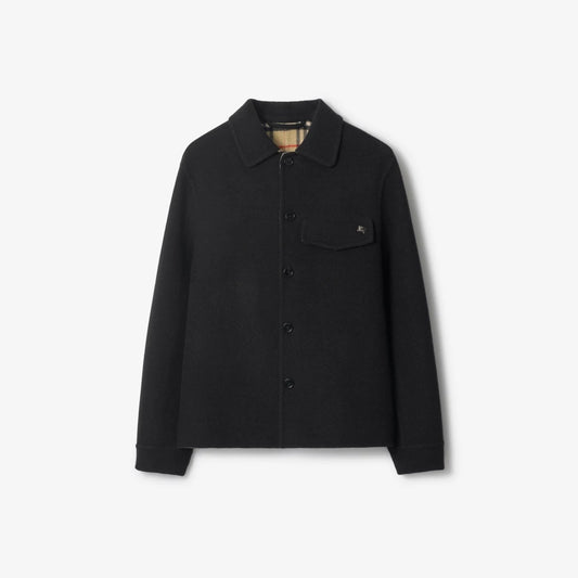Burberry Wool Overshirt "Black-Sand Beige"