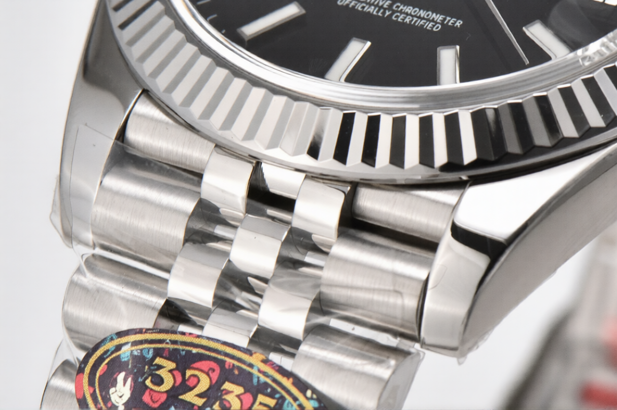 Rolex Date Just 41mm Jubilee Bracelet Black Stick Dial