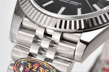 Rolex Date Just 41mm Jubilee Bracelet Black Stick Dial