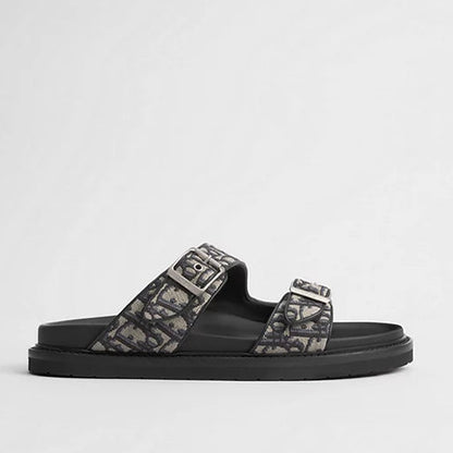 Dior Aqua Sandals "Beige and Black Dior Oblique Jacquard"