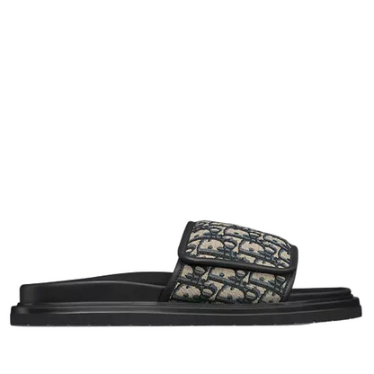 Dior Aqua Sandal "Beige and Black Dior Oblique Jacquard"