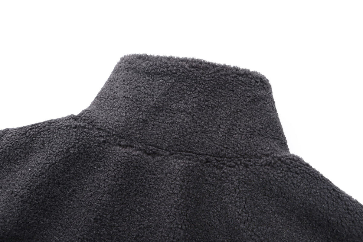 Louis Vuitton Fleece Jacket with Leather Patch "Grey"