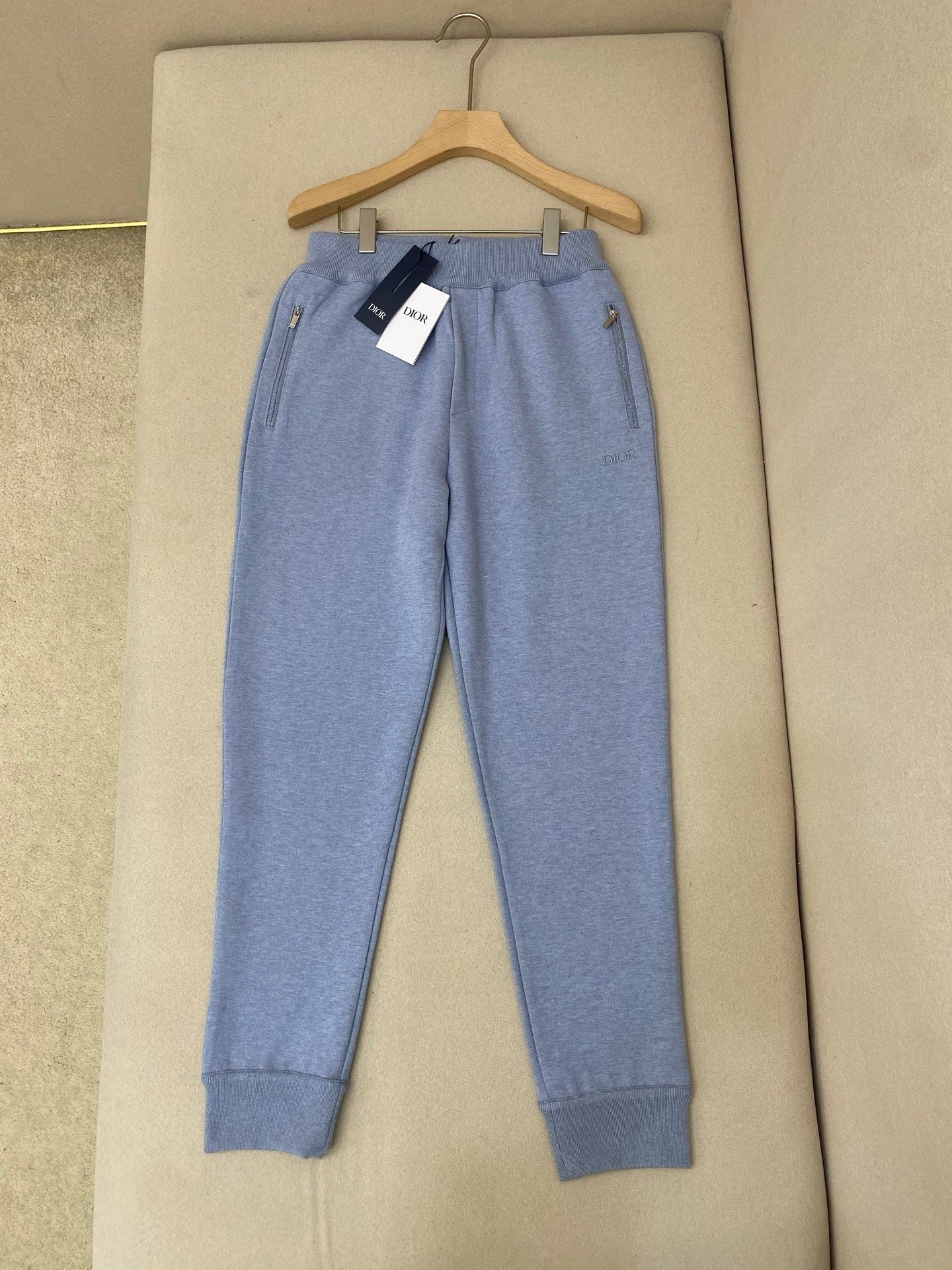 Dior Track Pants "Gray Cotton and Cashmere Knit"