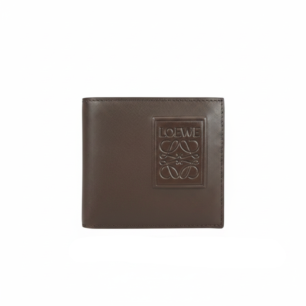 Loewe Bifold Wallet in Satin Calfskin "Dark Chestnut"