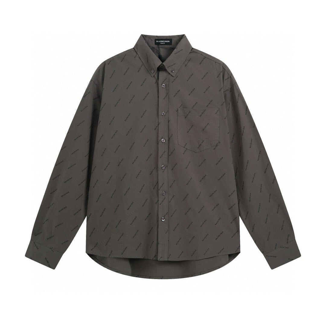 Balenciaga All Over Logo Shirt "Grey"