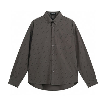 Balenciaga All Over Logo Shirt "Grey"