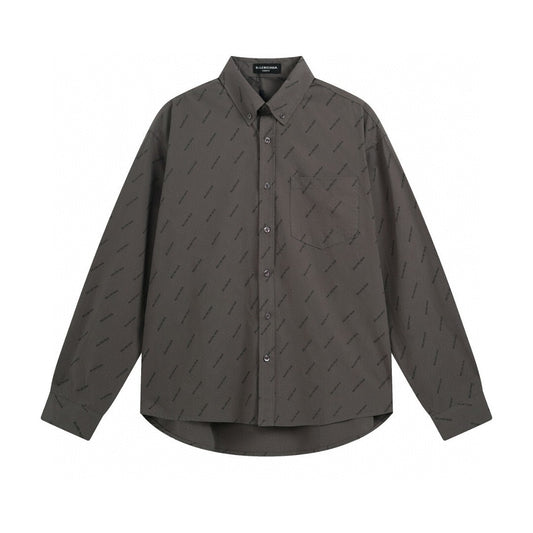 Balenciaga All Over Logo Shirt "Grey"