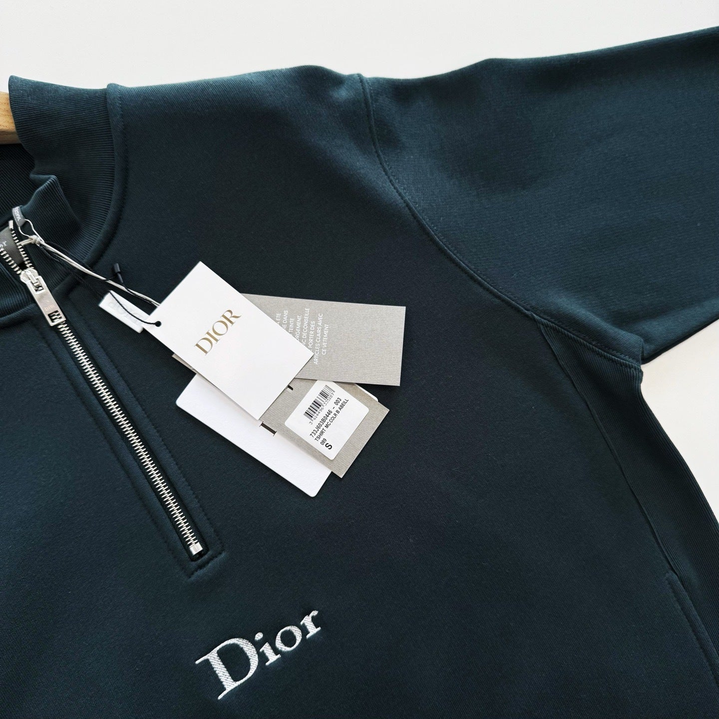 Dior Zip-neck Sweatshirt "Green Cotton Fleece"