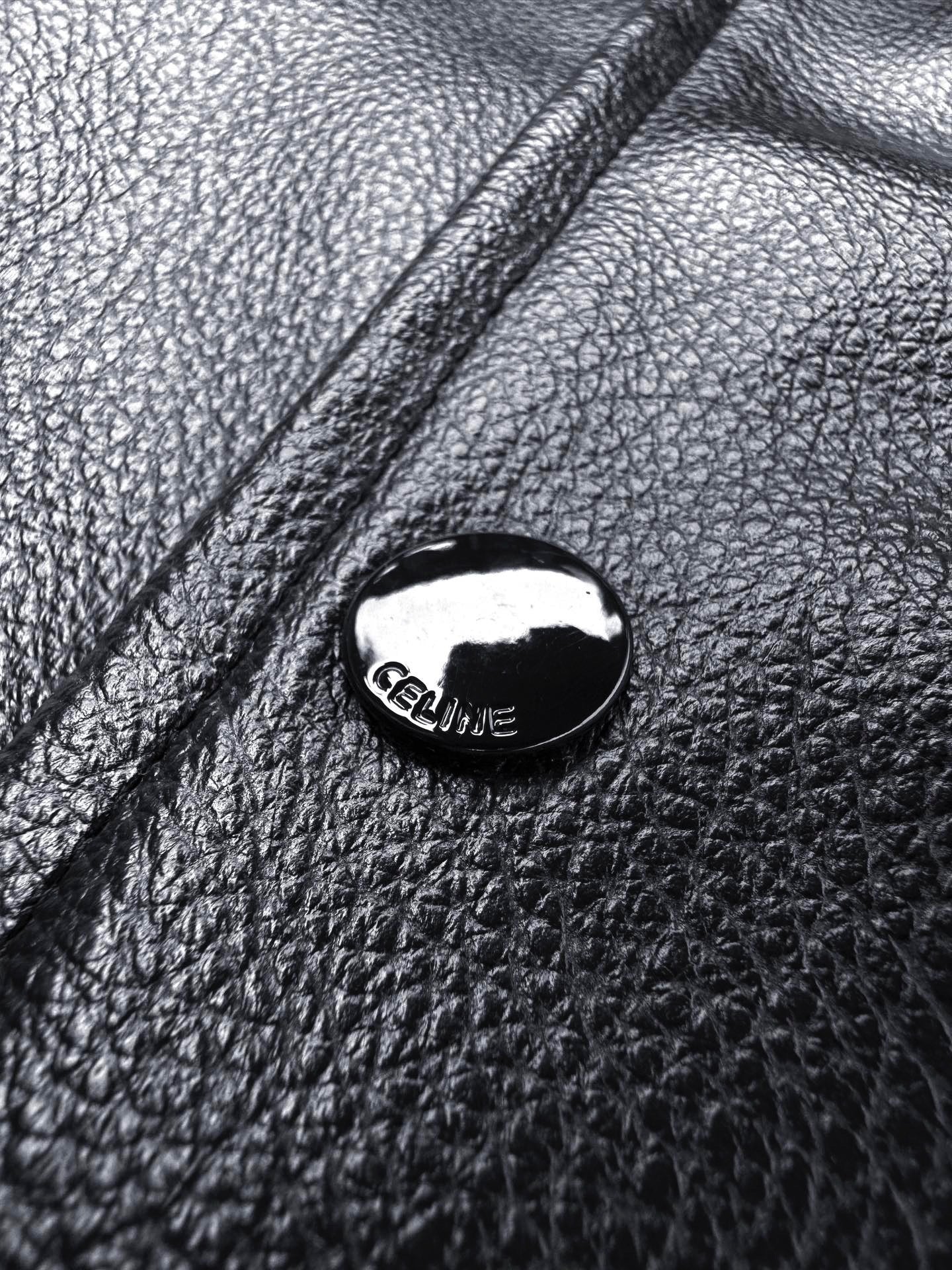 Celine Leather Bomber Jacket "Black"