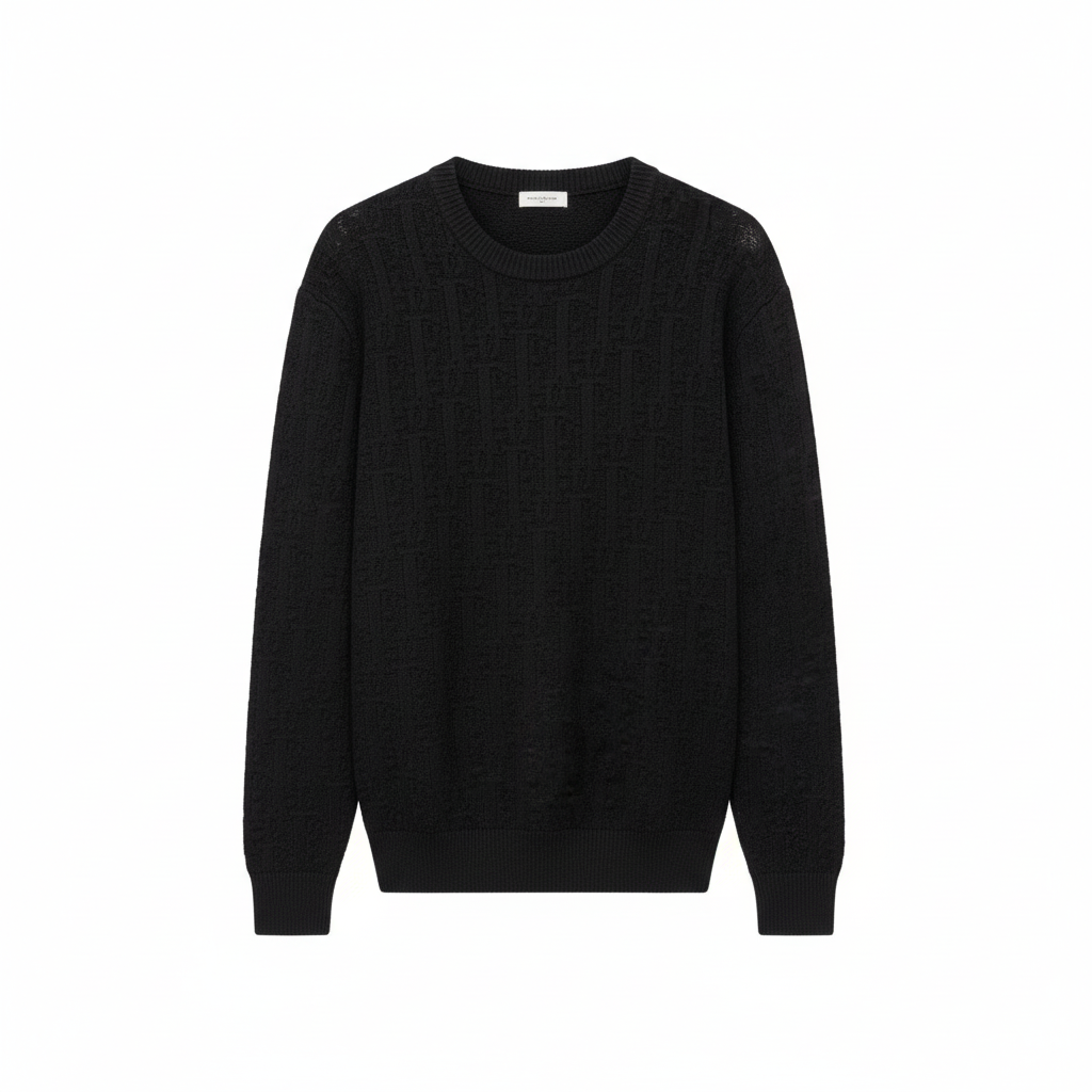 Dior Oblique Sweater "Black Cotton Blend Jersey"