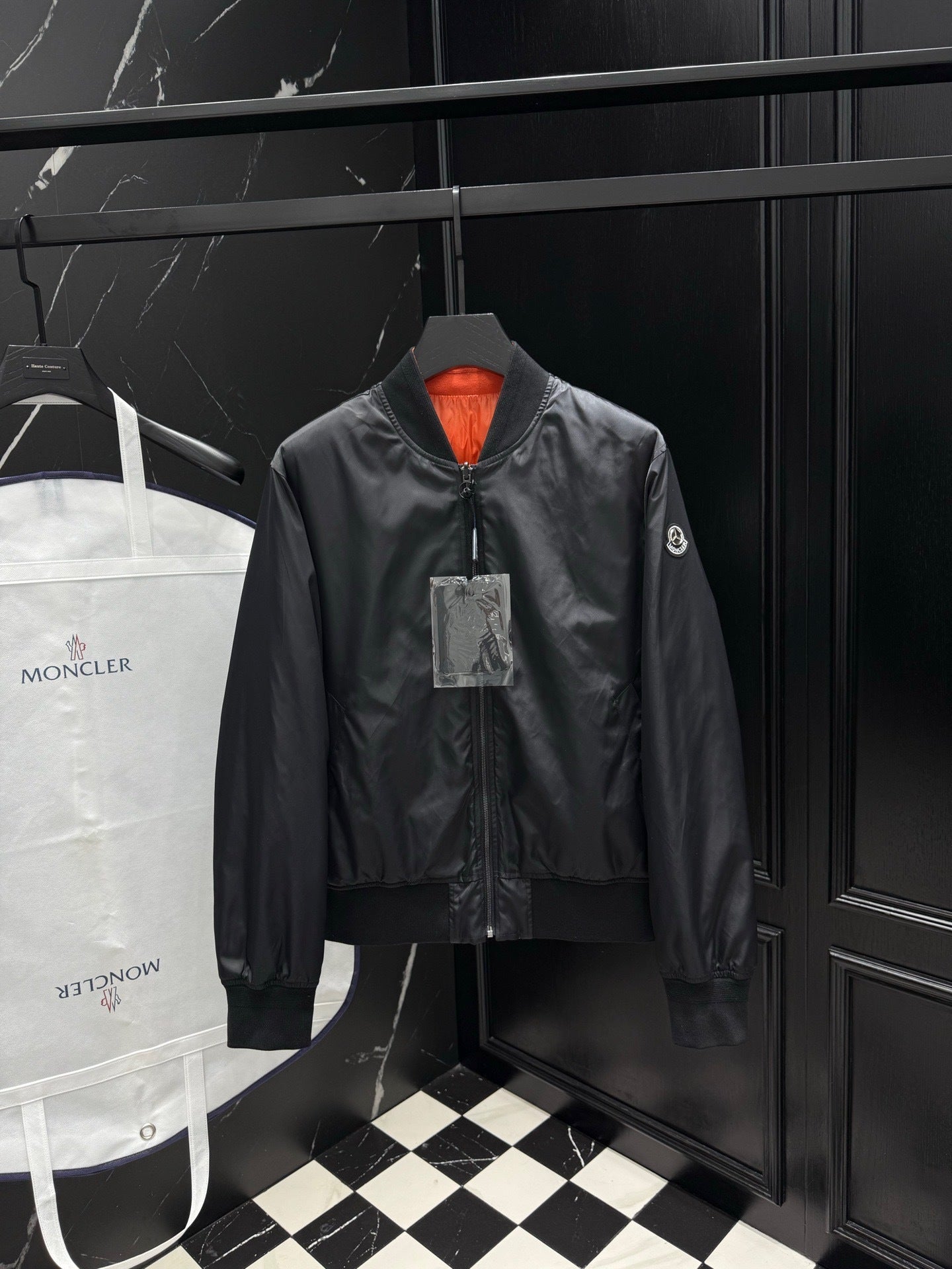 Moncler x Mercedes Benz Reversible Down Bomber Jacket "Black" and "Orange"