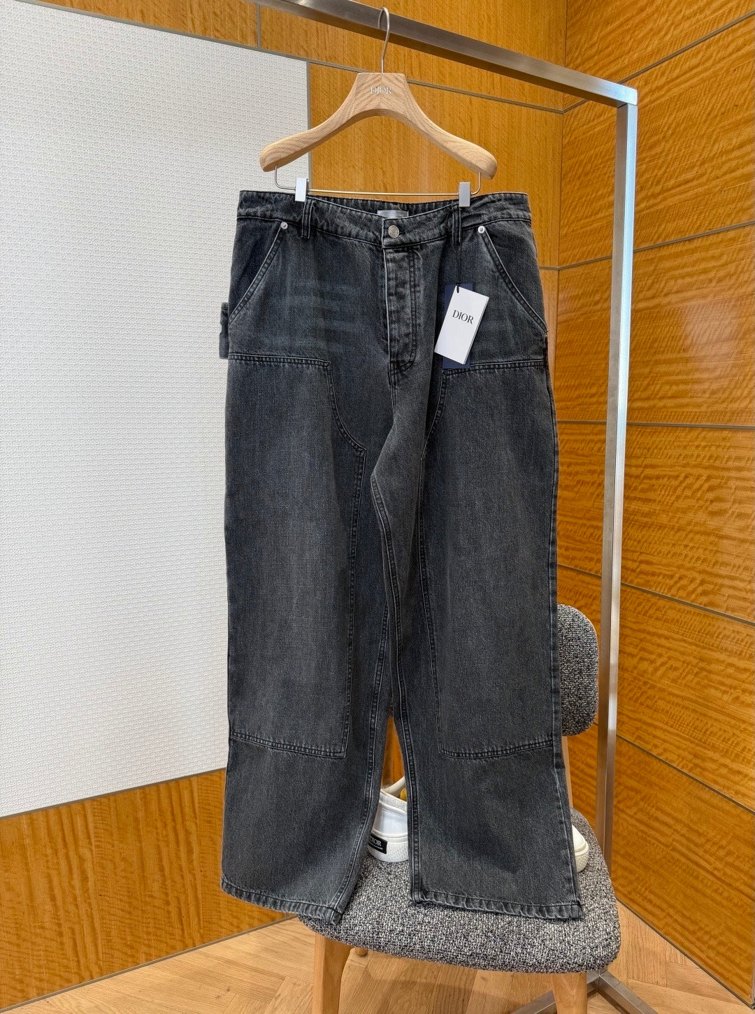 Dior CD Box Carpenter Jeans "Gray Cotton Twill"