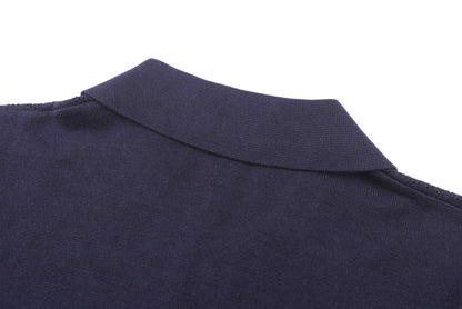 Fendi Cotton and Viscose Tricot Polo Shirt "Dark Blue"