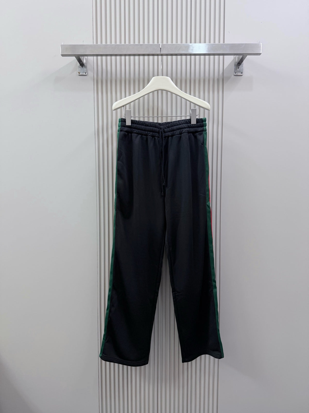 Gucci Silk Cotton Sportswear Pants with Web "Black"