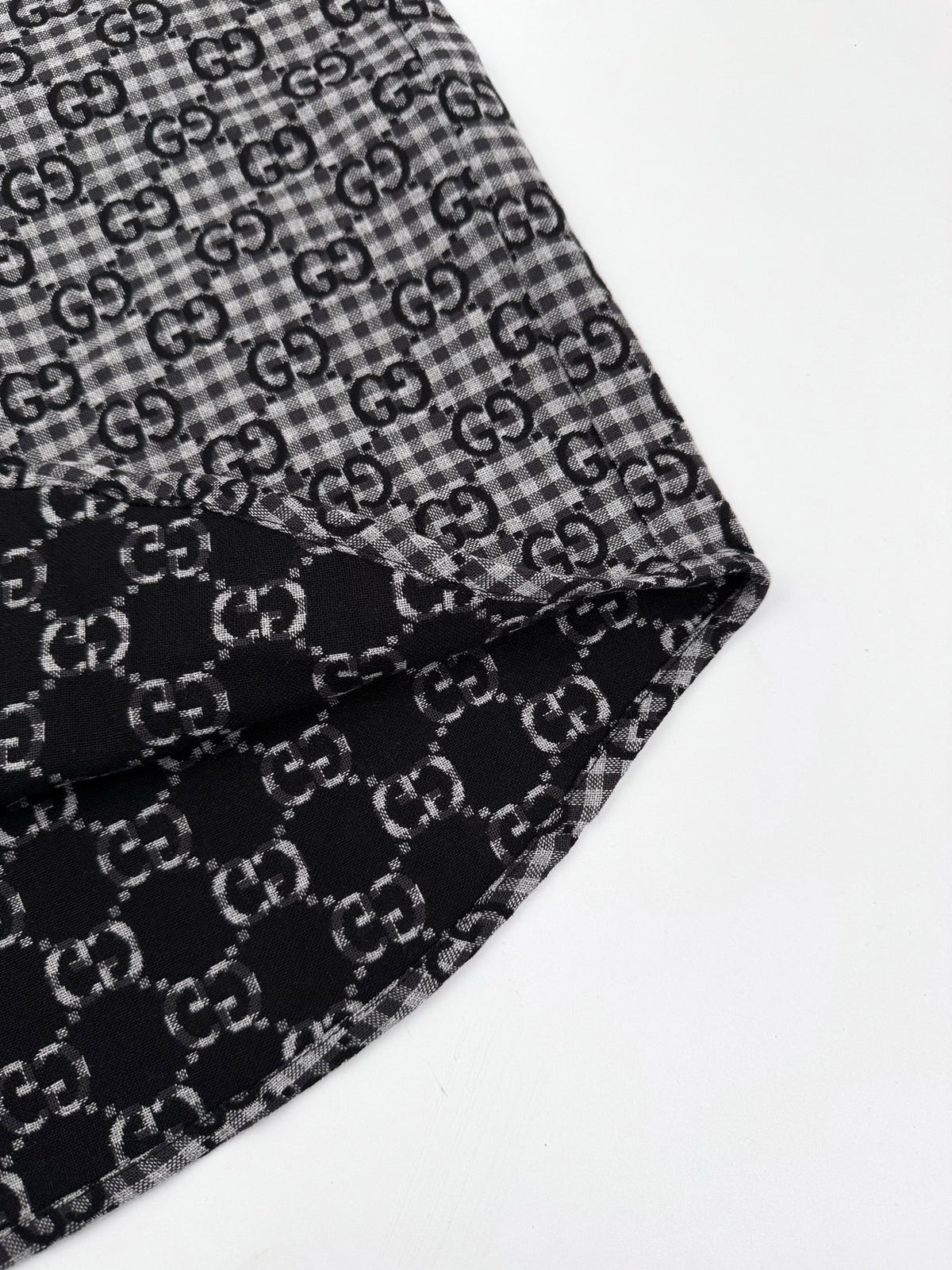 Gucci GG Checked Wool and Cotton Shirt "Grey"