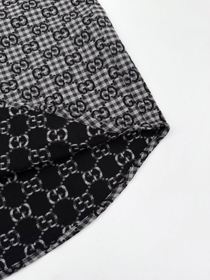 Gucci GG Checked Wool and Cotton Shirt "Grey"