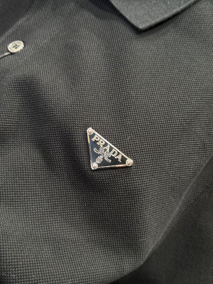 Prada Piqué Polo T-Shirt "Black"