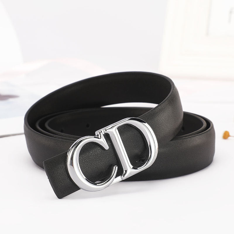 Dior Leather Belt "Black-Silver"