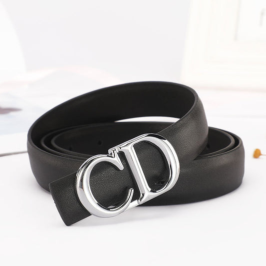 Dior Leather Belt "Black-Silver"