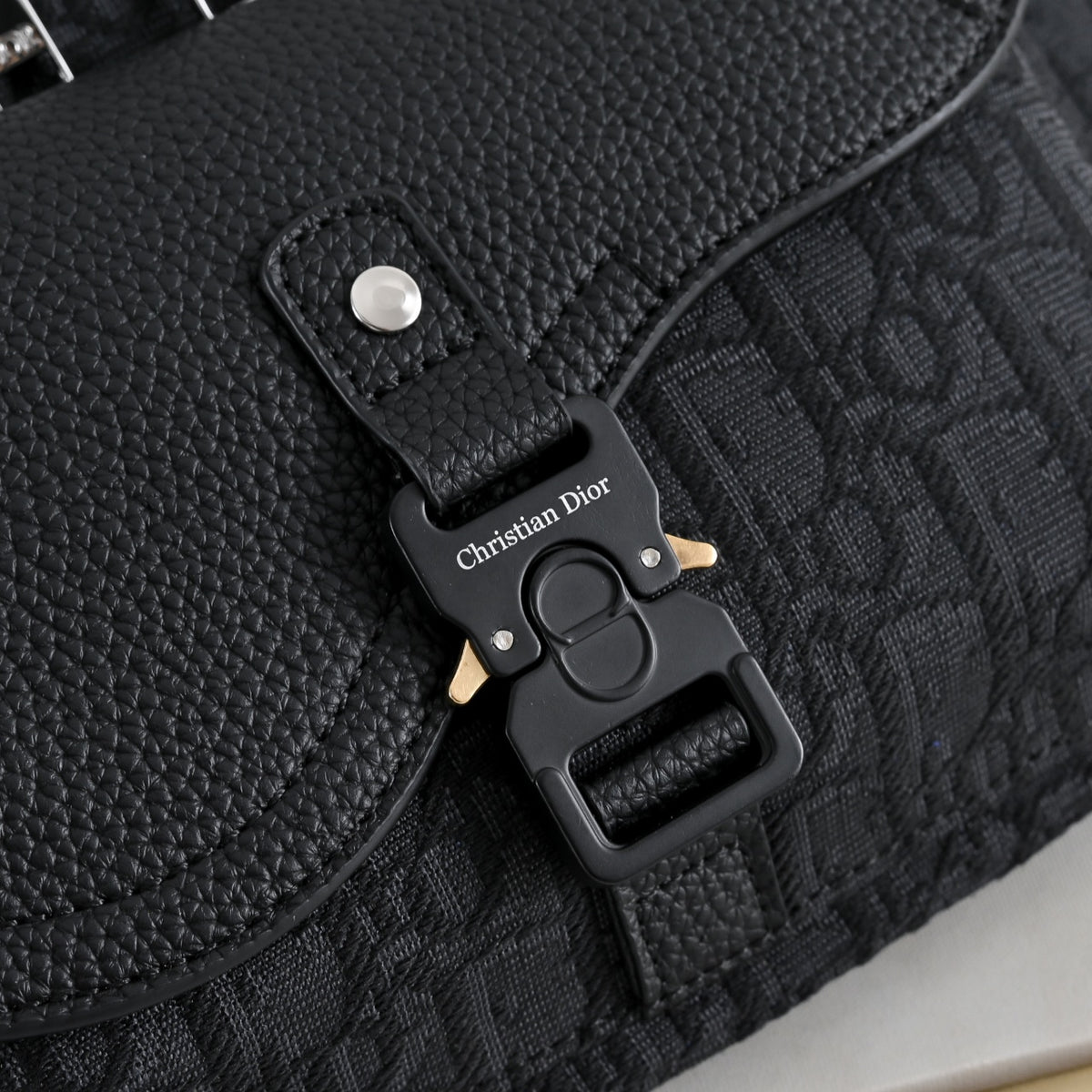 Dior Saddle Belt Bag "Dior Oblique Jacquard in Black and Grained Calfskin in Black"