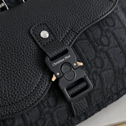 Dior Saddle Belt Bag "Dior Oblique Jacquard in Black and Grained Calfskin in Black"