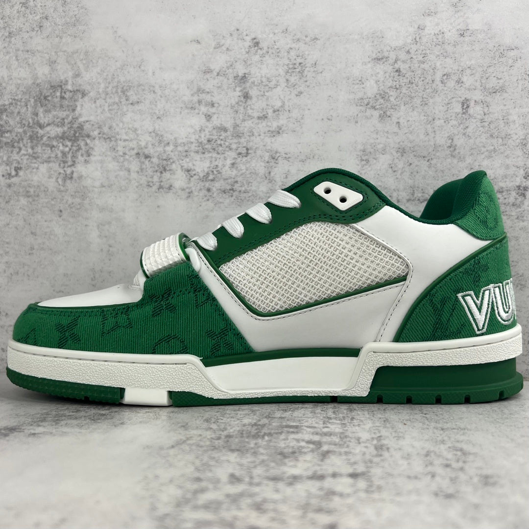 Louis Vuitton Trainers Velcro Strap "Green"