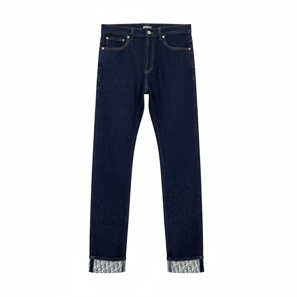 Dior Oblique Jeans Blue Raw Cotton Denim