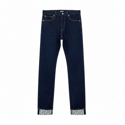 Dior Oblique Jeans Blue Raw Cotton Denim