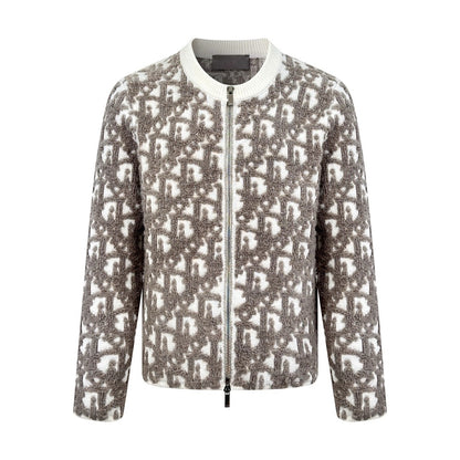 Dior Oblique Cardigan "White Wool Blend Fabric with Oblique pattern"