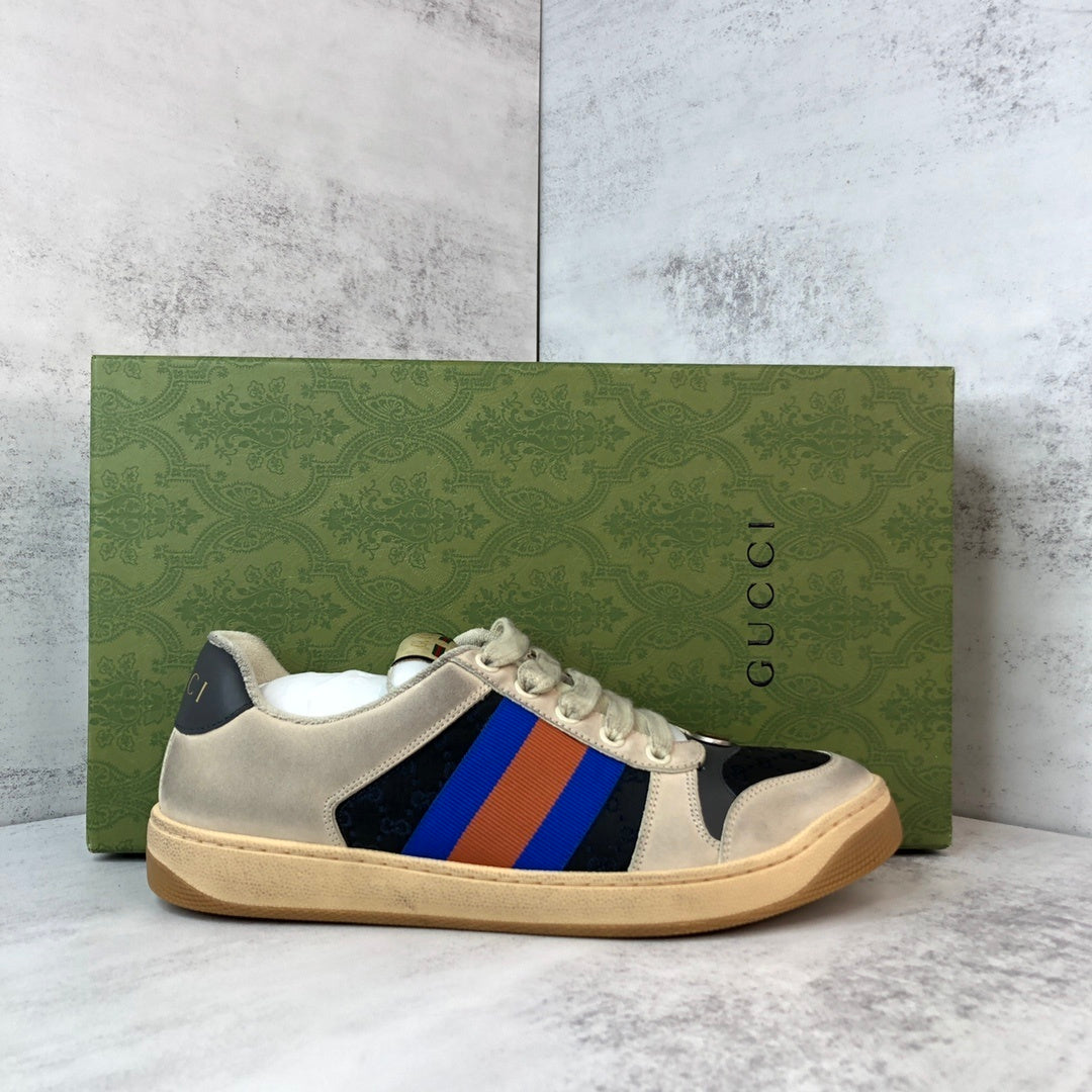 Gucci Screener "Distressed Beige-Black-Blue"