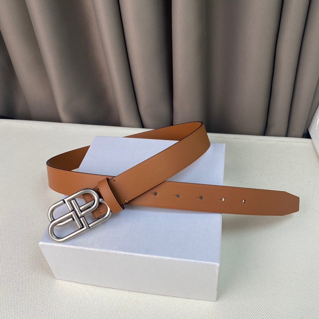 Balenciaga BB Leather Belt "Camel"