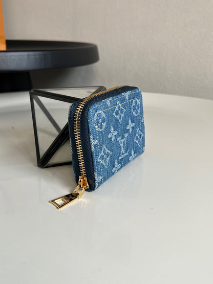Louis Vuitton Zippy Coin Purse "Monogram Denim Blue"