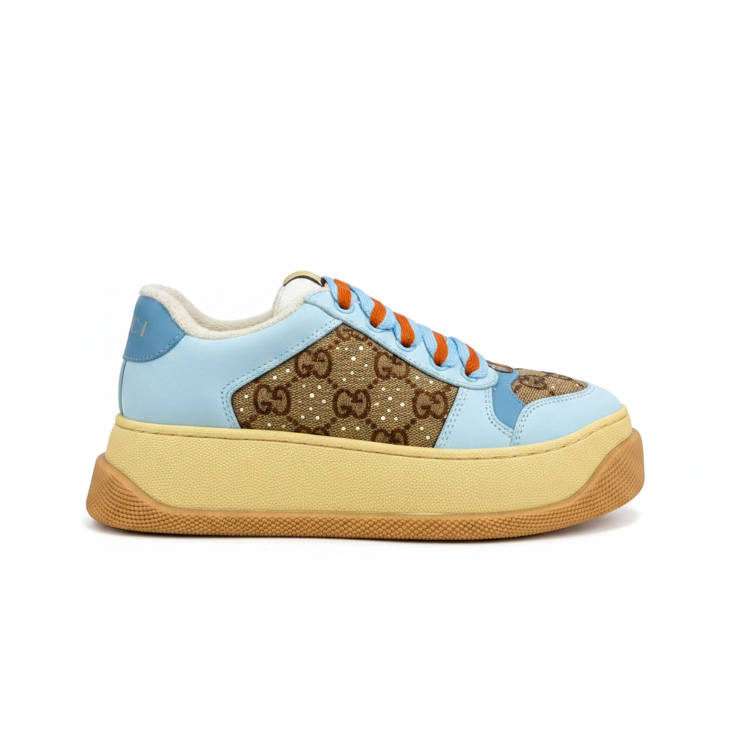 Gucci Screener Double "Blue-Beige Monogram"
