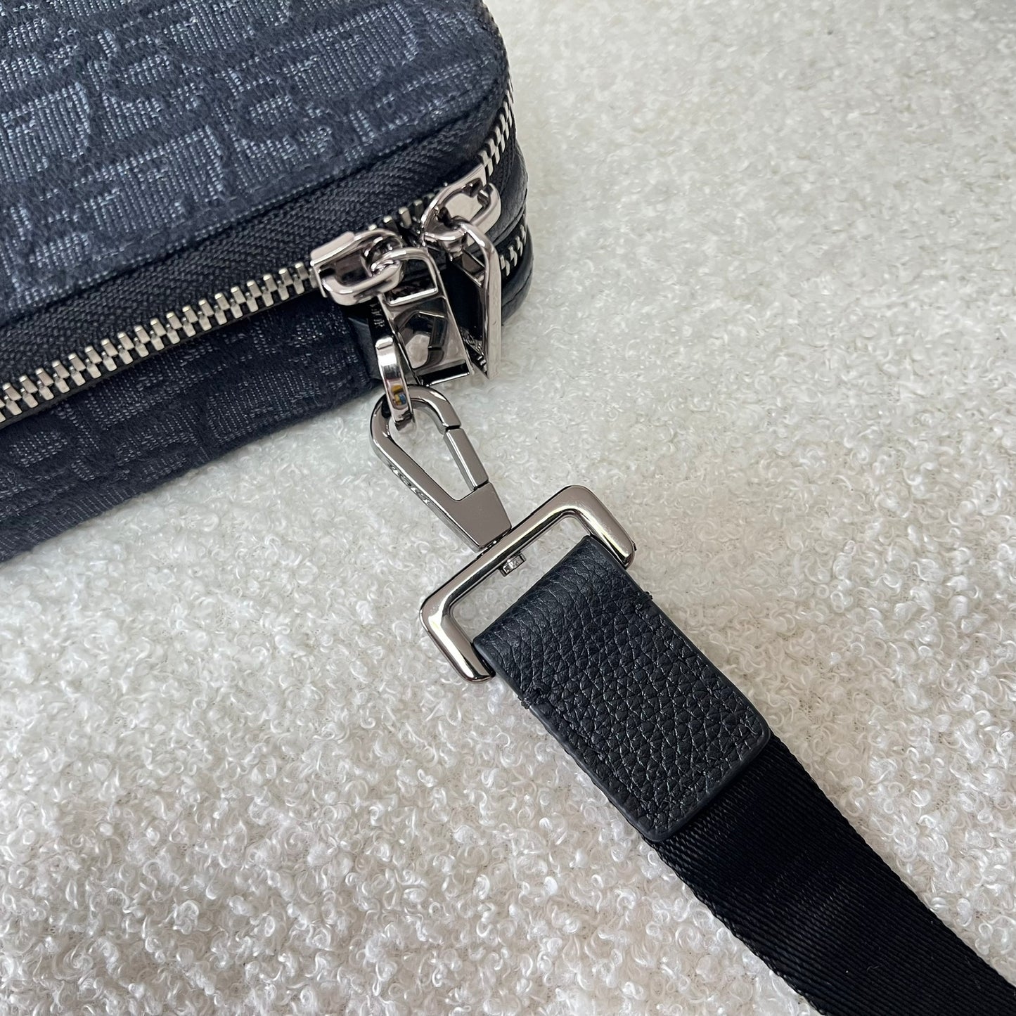 Dior Oblique Jacquard Zipped Pouch with Strap