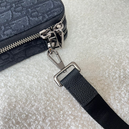 Dior Oblique Jacquard Zipped Pouch with Strap