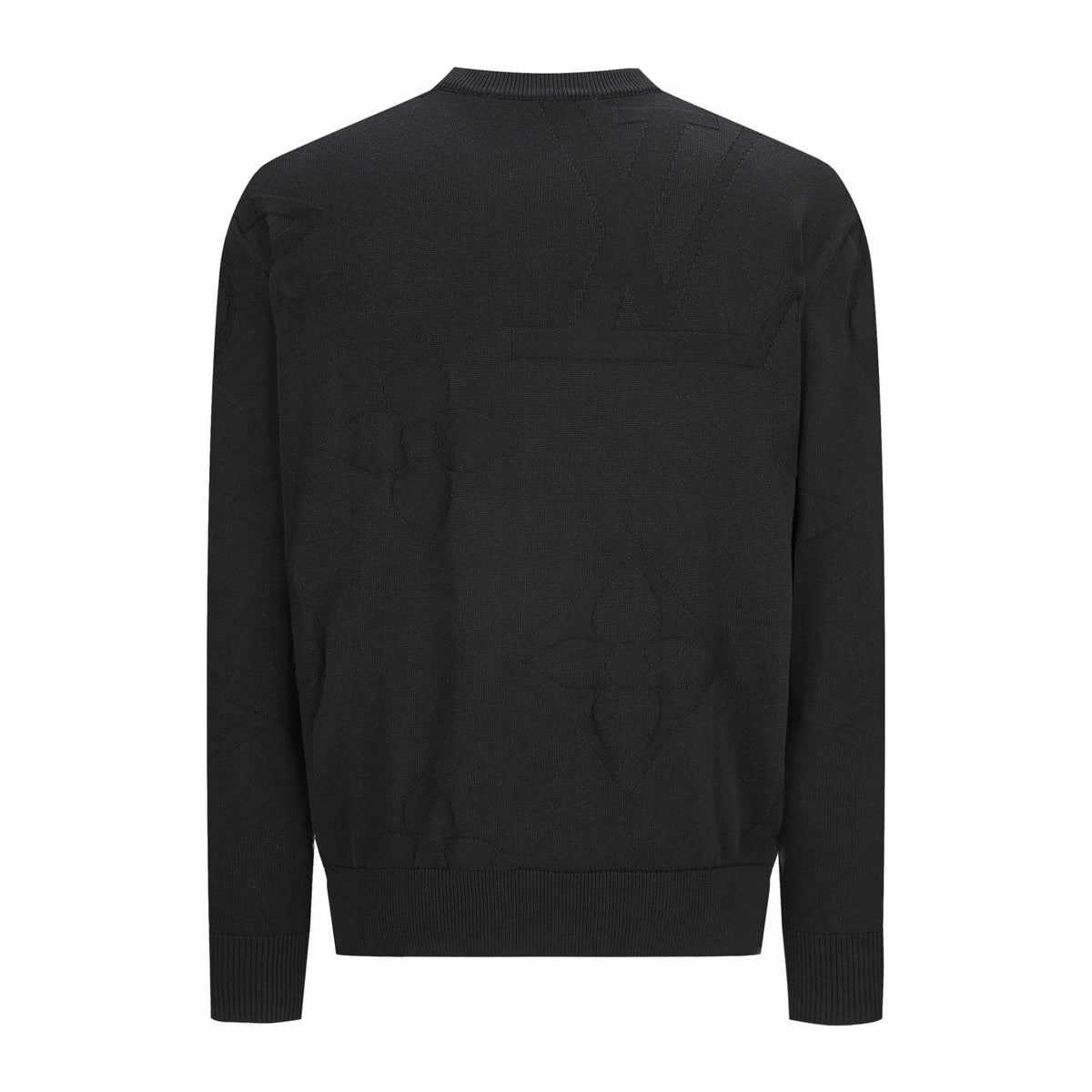 Louis Vuitton Monogram Long-Sleeved Cotton Crewneck "Black"
