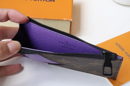 Louis Vuitton Coin Card Holder "Monogram Macassar Canvas"