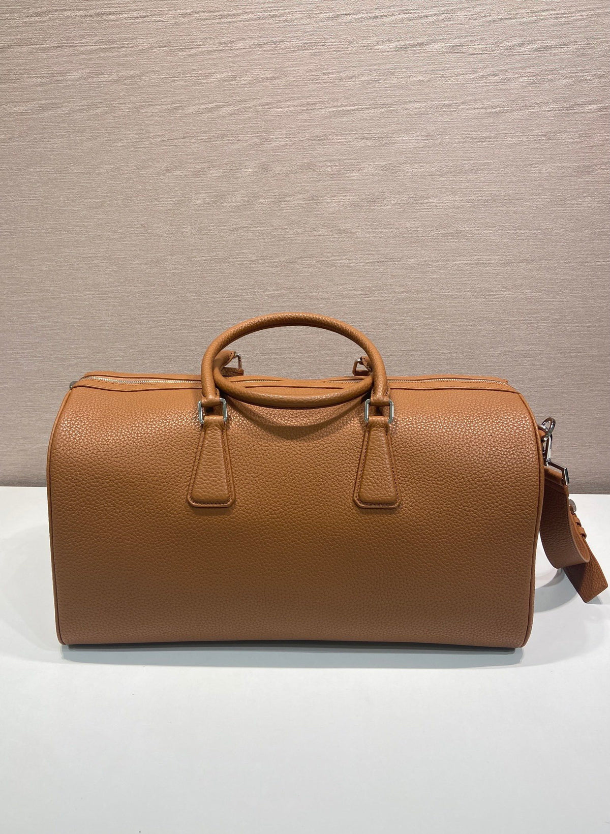Prada Leather Duffel Bag "Brown"