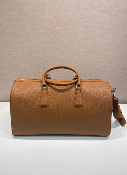 Prada Leather Duffel Bag "Brown"