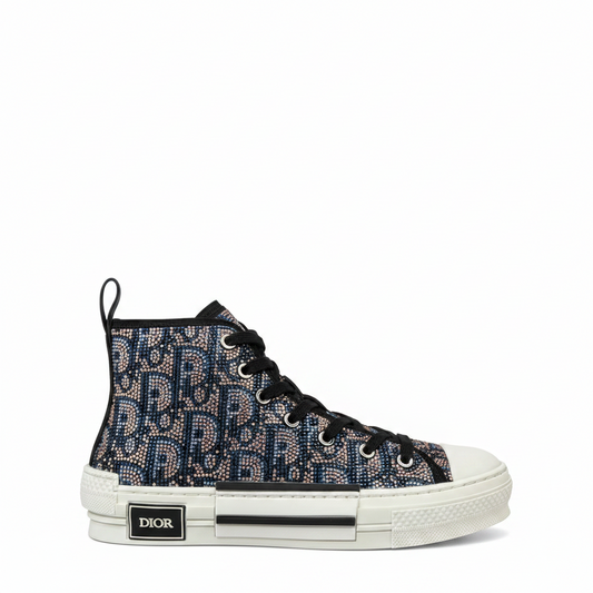 Dior B23 High-Top "Oblique Strass"