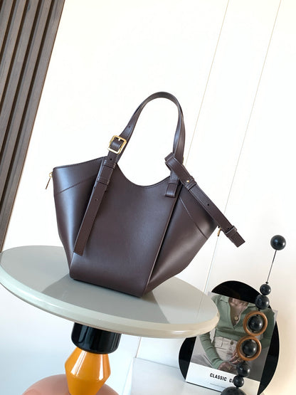 Loewe Hammock Flip Bag in Classic Calfskin "Dark Chestnut"