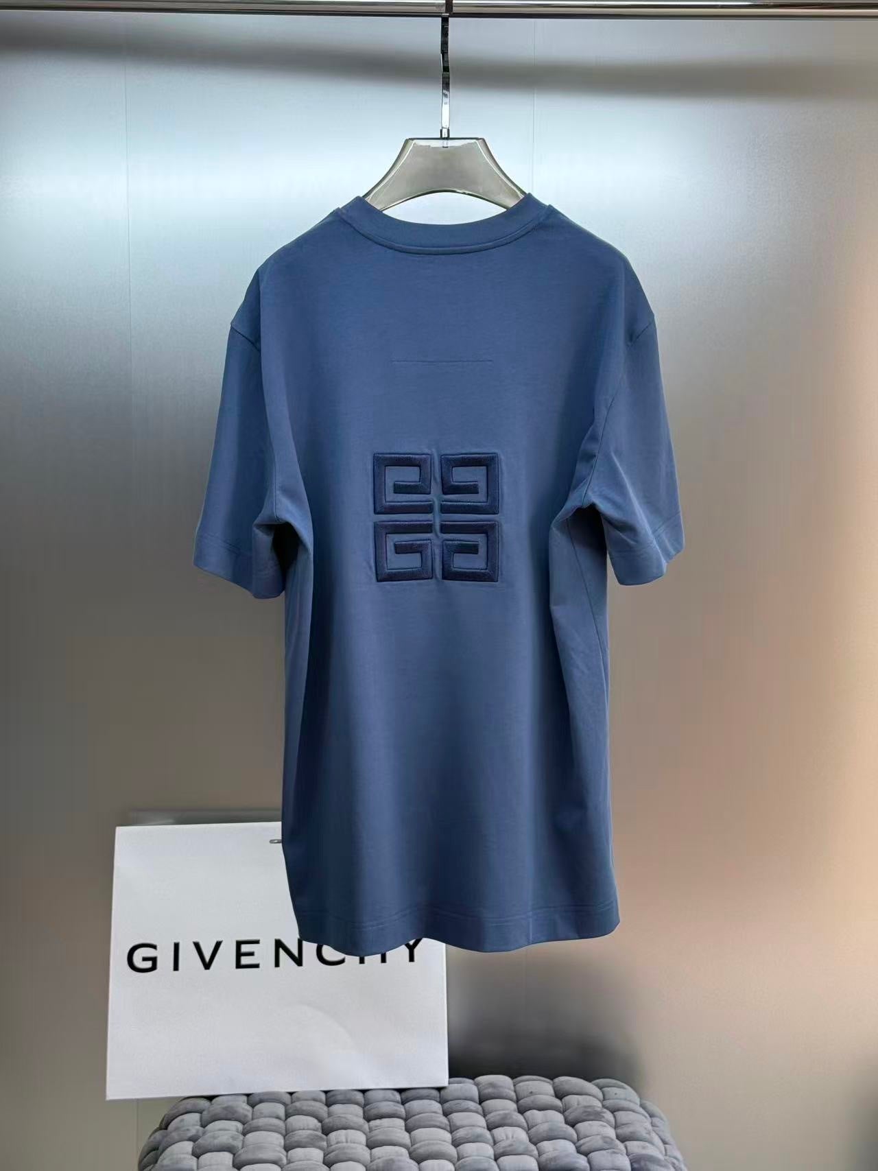 Givenchy Embroidered Logo T-Shirt "Blue"
