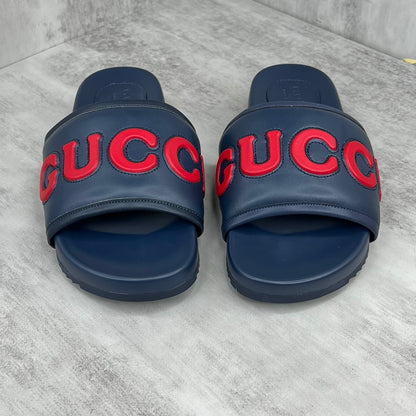 Gucci Slides "Navy Blue-Red"